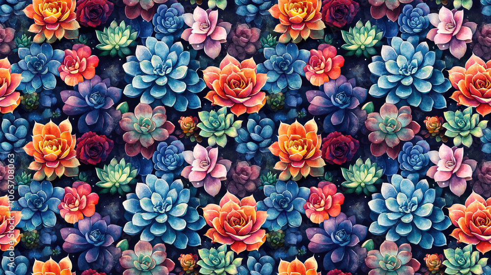 custom made wallpaper toronto digitalSeamless pattern featuring vibrant succulents in watercolor style perfect for floral themed greeting cards