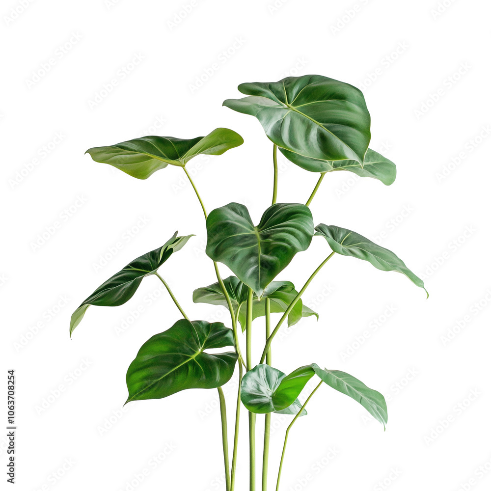 Philodendron billietiae isolated on a transparent background and white background. Photo and PNG file Philodendron billietiae isolated on a transparent background and white background. Photo and PNG file