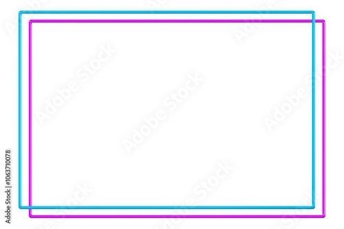 水色のフレームが前にある紫のピカピカした長方形のフレーム