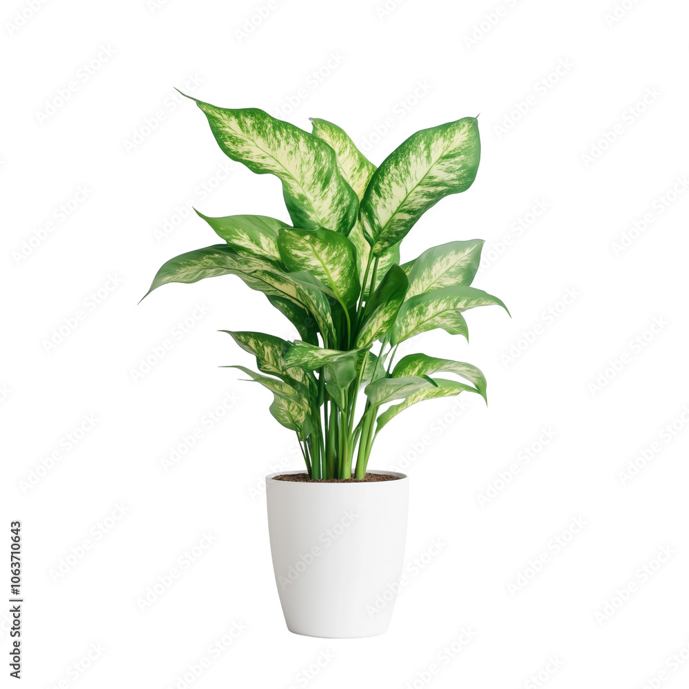 Dumb Cane Plant isolated on a transparent background and white background. Photo and PNG file Dumb Cane Plant isolated on a transparent background and white background. Photo and PNG file