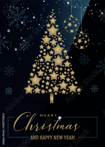 vector christmas new year greeting card-7