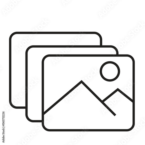 A design icon in the form of an image that can be used as a symbol for an image format, photo, screen, vector or other editing tool.