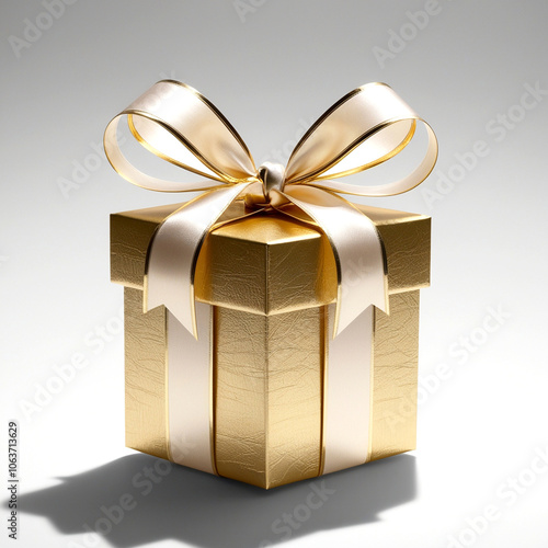 A Golden Christmas gift box