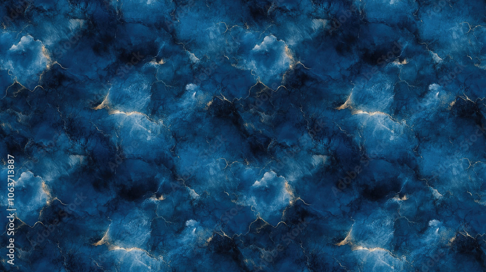 Seamless pattern of winter blue marble ink textures on dark watercolor backdrop ideal for innovative design projects Seamless pattern of winter blue marble ink textures on dark watercolor backdrop ideal for innovative design projects