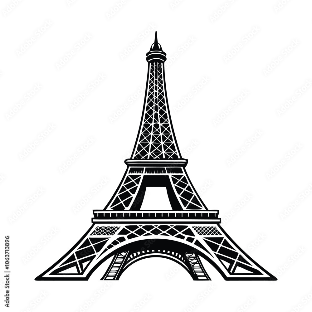 Obraz premium eiffel tower on white background