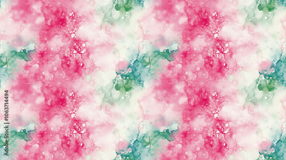 Fototapeta premium Seamless abstract psychedelic pattern with vibrant watercolor effects ideal for creative design projects