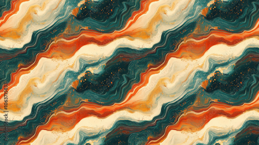 Seamless pattern of colorful oil paint wave marble design decorative tiles texture for interior aesthetics Seamless pattern of colorful oil paint wave marble design decorative tiles texture for interior aesthetics