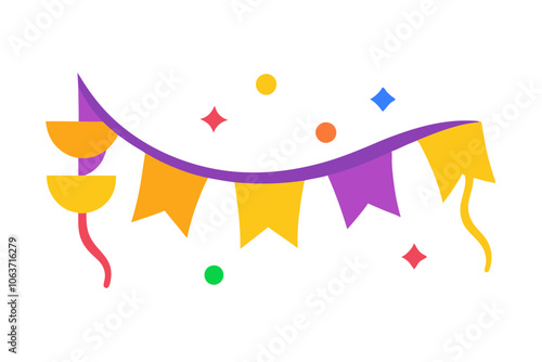 New Year Streamers | isolated vector illustration on white background