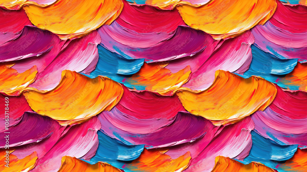 Seamless pattern of vibrant abstract oil painting with rough brushstrokes and textured details ideal for artistic backgrounds or design projects Seamless pattern of vibrant abstract oil painting with rough brushstrokes and textured details ideal for artistic backgrounds or design projects