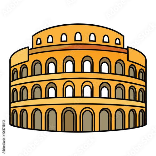 vector el coliseo de roma on white background