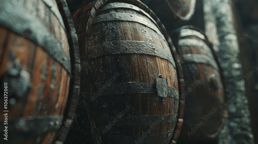 The background is made of old wooden barrels The background is made of old wooden barrels