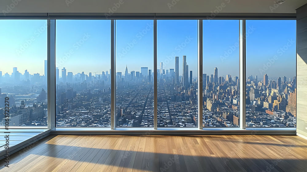 Fototapeta premium Cityscape View from Window