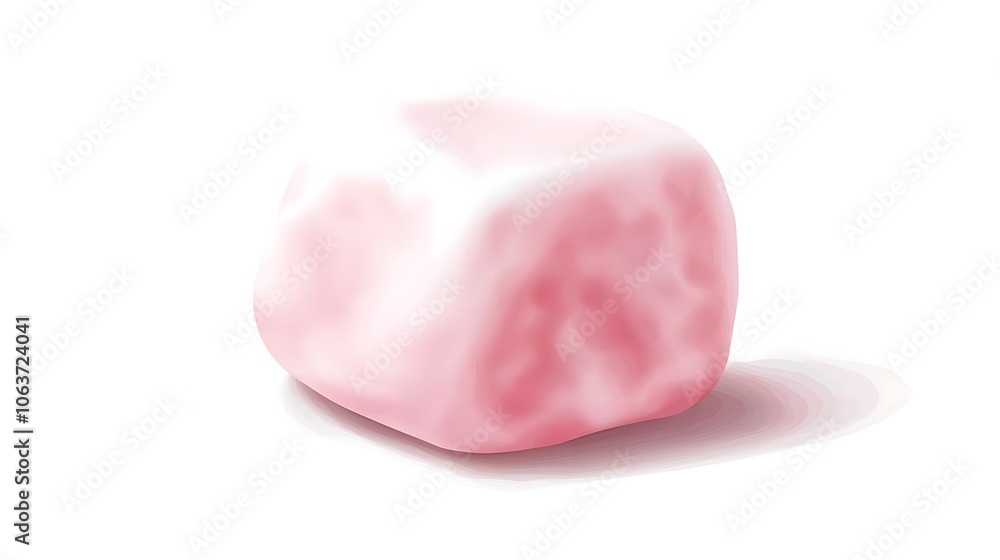 Pink Chewy Candy Cube Isolated on White Background Pink Chewy Candy Cube Isolated on White Background