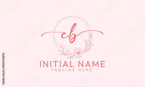  CB B C initial signature logo template vector