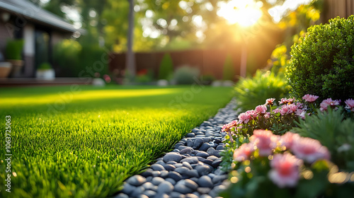 Green Grass Lawn and Flower...