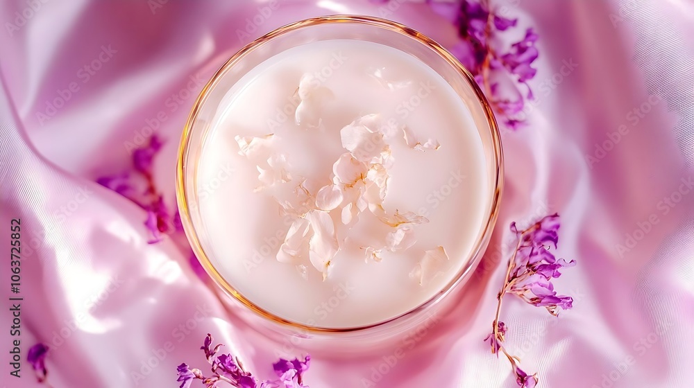 Pink Floral Scented Candle on Silk Fabric Pink Floral Scented Candle on Silk Fabric