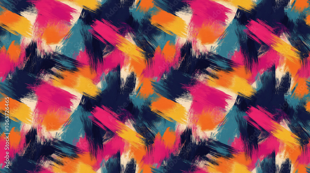 Brushed abstract pattern featuring vibrant painted strokes ideal for creative design projects Brushed abstract pattern featuring vibrant painted strokes ideal for creative design projects