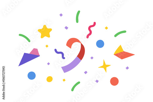 New Year Confetti | isolated vector illustration on white background