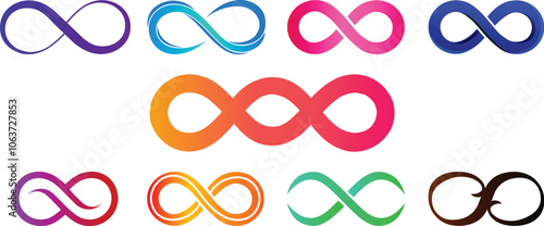 Colorful infinity icons Vector illustration.