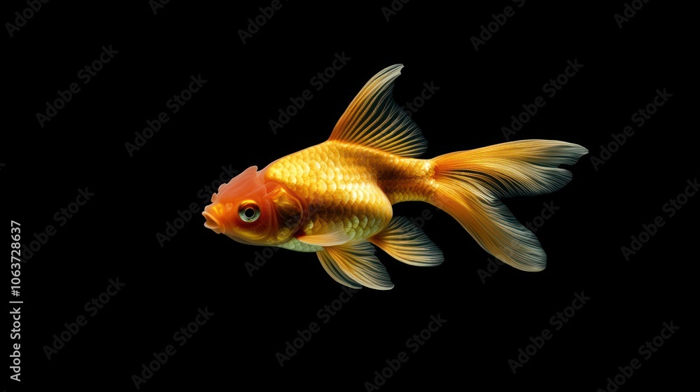 Goldfish in a Black Background Goldfish in a Black Background