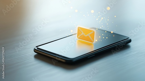 Email notification icon on smartphone screen