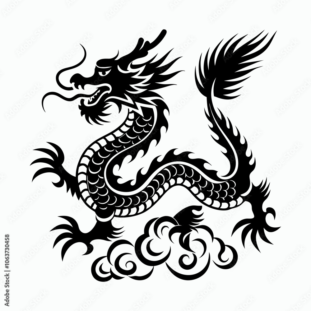 Dragon icon vector art silhouette design image Dragon icon vector art silhouette design image