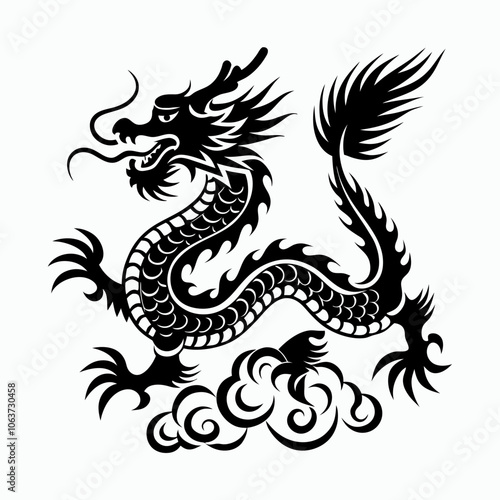 Dragon icon vector art silhouette design image