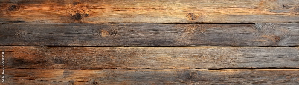Fototapeta premium Weathered Wooden Plank Texture with Knots