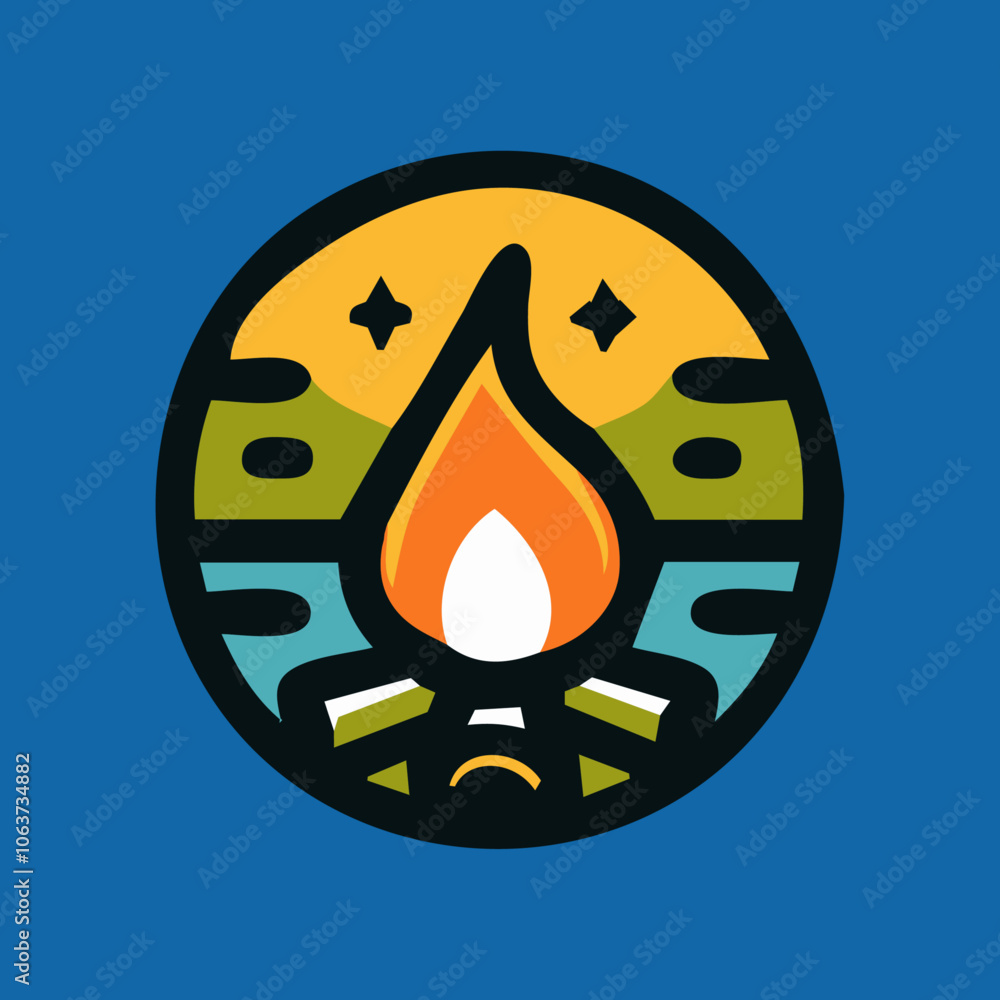 Outdoor Adventure Vector Badge Design - Hiking, Camping, Nature Icon Outdoor Adventure Vector Badge Design - Hiking, Camping, Nature Icon
