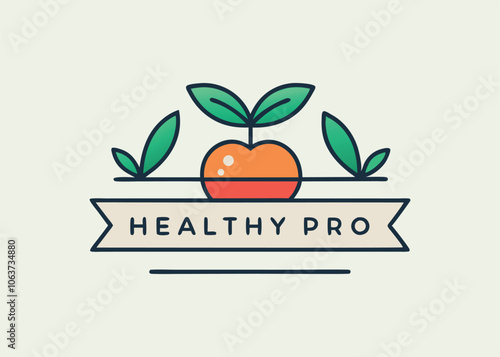 Modern minimalist healthy food restaurant logo template