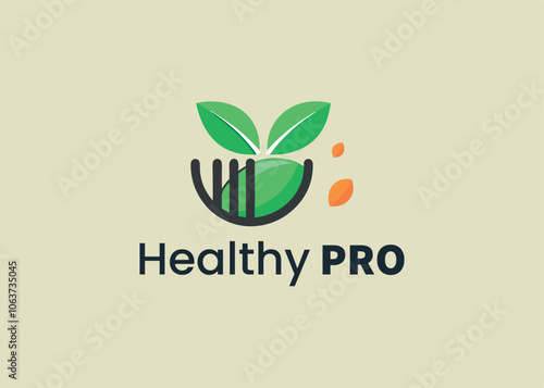 Modern minimalist healthy food restaurant logo template