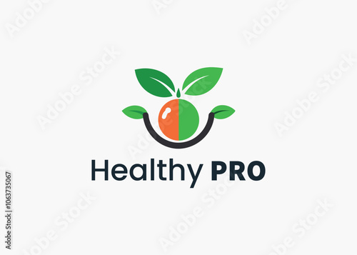 Modern minimalist healthy food restaurant logo template