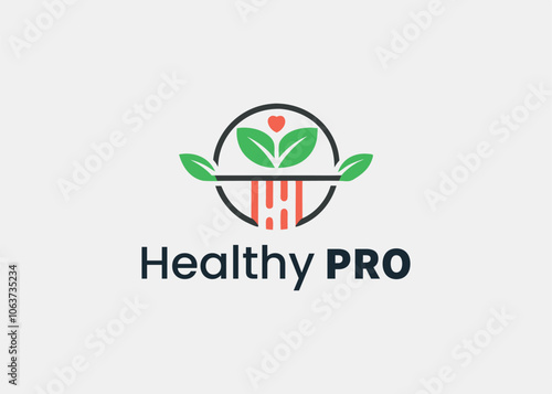 Modern minimalist healthy food restaurant logo template