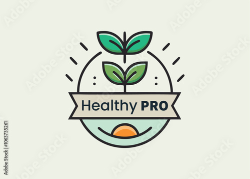 Modern minimalist healthy food restaurant logo template