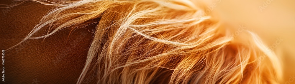 Close-up of a Horse's Golden Mane in Sunlight Close-up of a Horse's Golden Mane in Sunlight