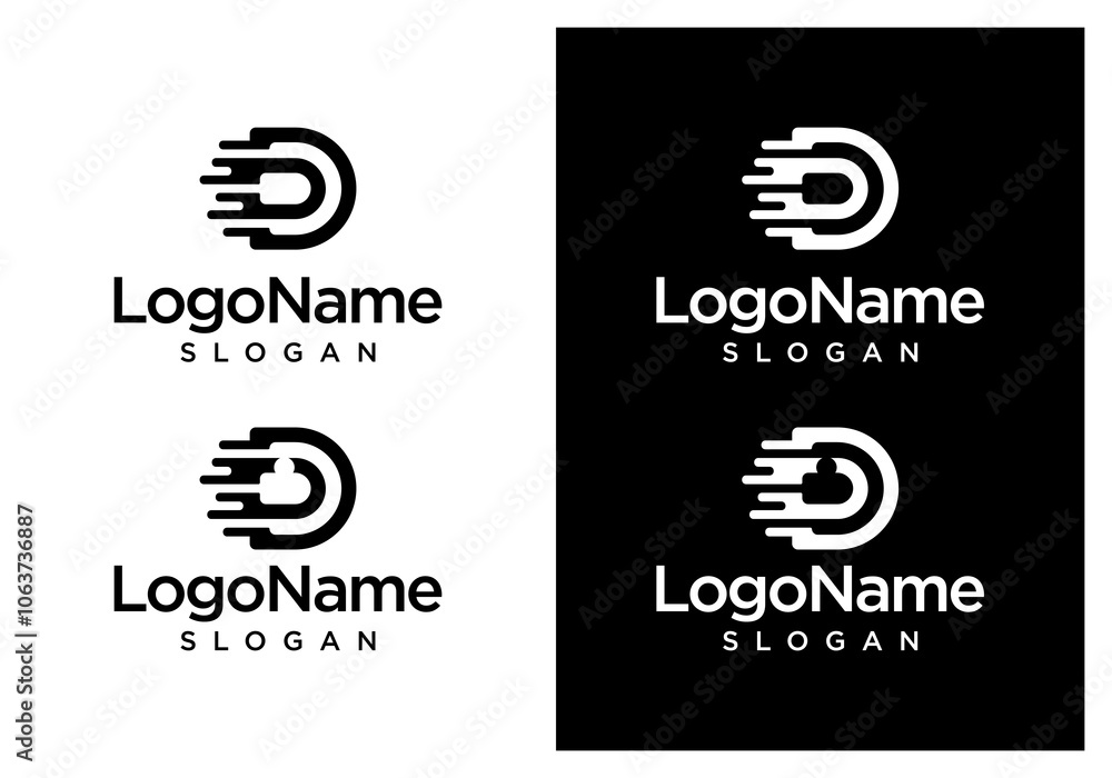 Initial Letter D Digital Logo Design Vector Template Initial Letter D Digital Logo Design Vector Template