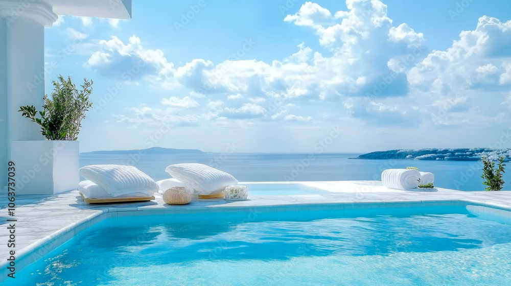 Fototapeta premium Luxury modern style at the exterior beach houses