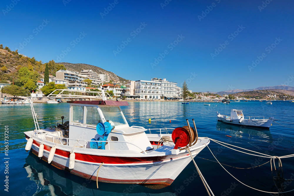 Obraz premium Tolo town near Nafplio in Peloponnese, Greece