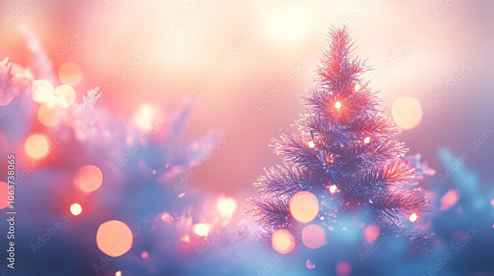 Festive Christmas tree with blurry background lights, perfect for festive cards or banners. Festive Christmas tree with blurry background lights, perfect for festive cards or banners.