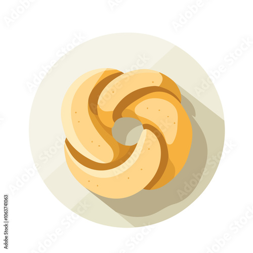 2D flat vector illustration bagel icon isolated on a white background. photo