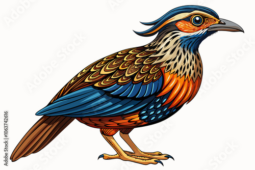 illustration of a bird on a white background. highly detailed, ultra-detailed, ultrarealistic photography