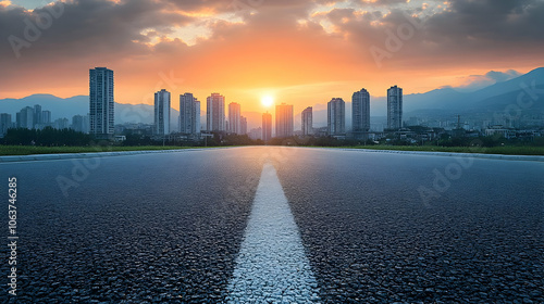 Asphalt Road Leading Toward...