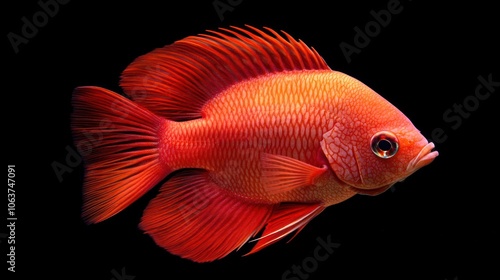 Red Blood Parrot Cichlid Fish photo