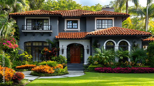Grey House with Terracotta ...