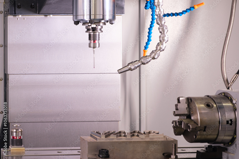 Programmable modern cnc digital digital program machineManufacturing professional metalworking machine. Industrial metalworking concept background Programmable modern cnc digital digital program machineManufacturing professional metalworking machine. Industrial metalworking concept background