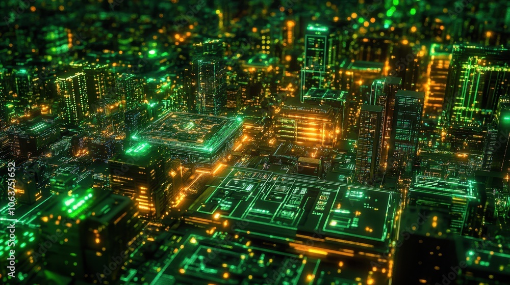 The Futuristic Cityscape at Night The Futuristic Cityscape at Night