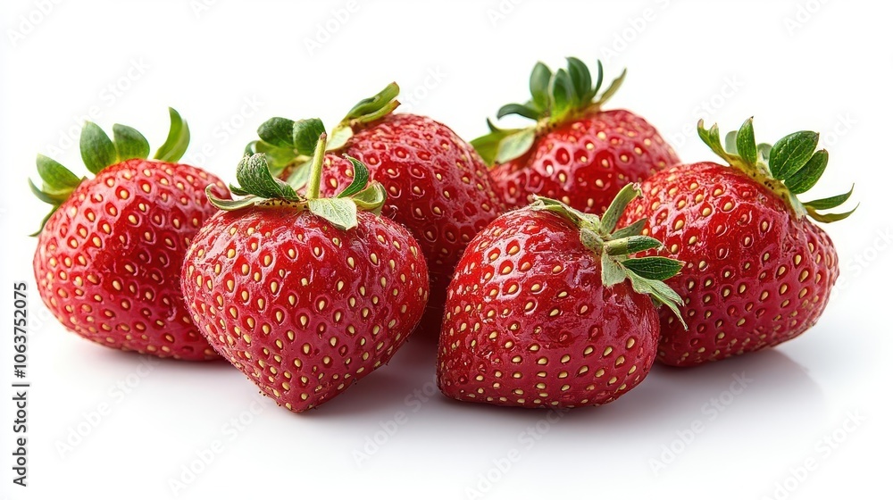 ripe strawberry presented against a pure white background highlighting its vibrant red color and fresh appeal evoking feelings of sweetness and summer indulgence ripe strawberry presented against a pure white background highlighting its vibrant red color and fresh appeal evoking feelings of sweetness and summer indulgence