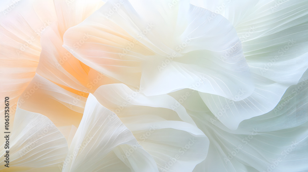 Close up of soft, delicate petal edges with detailed texture and light colors Close up of soft, delicate petal edges with detailed texture and light colors