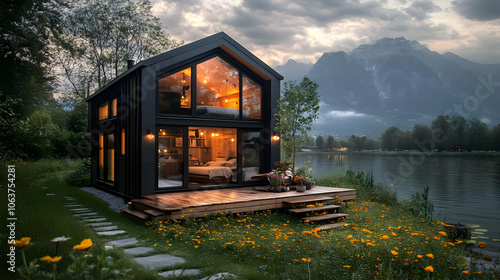 Modern Cabin by the Lake wi...