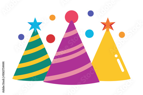 New Year Party Hat | isolated vector illustration on white background